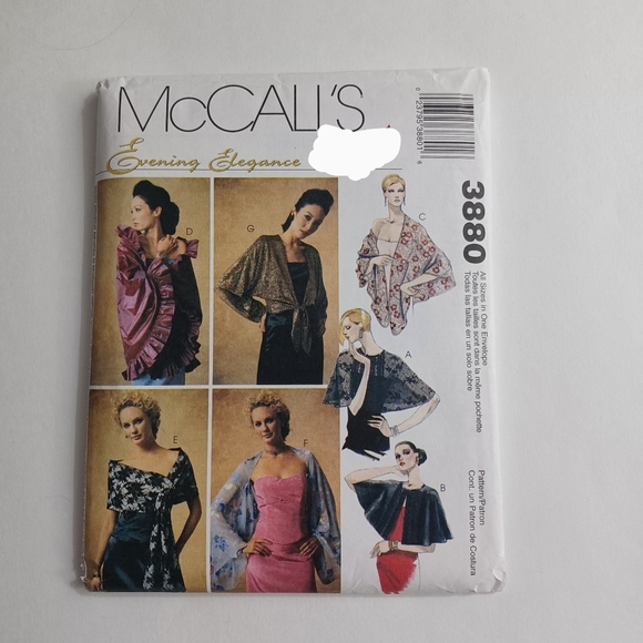 McCalls Evening Elegance Wrap Sewing Pattern All Sizes #3880 -80s -Uncut Vintage - Picture 5 of 5